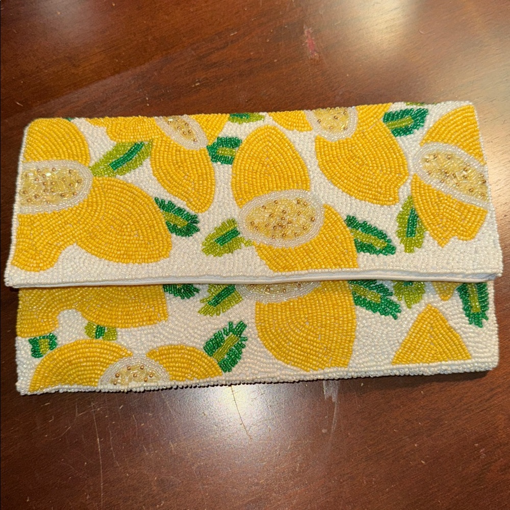 Beaded Lemon Clutch